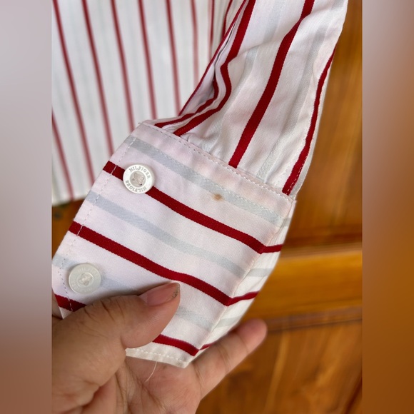 Tommy Hilfiger stripe button shirt. Size 4. Used - Picture 3 of 8